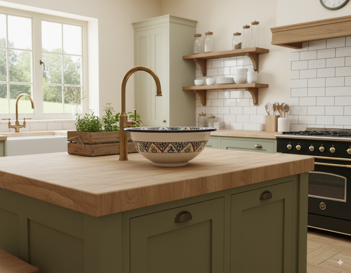 Moroccan Sink Washbasin Wash Basin Ceramic Handmade Multicolour Free Waste SW51