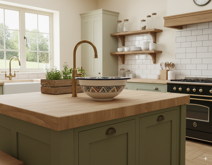 Moroccan Sink Washbasin Wash Basin Ceramic Handmade Multicolour Free Waste SW51