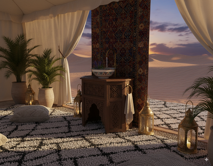 Moroccan Sink Washbasin Wash Basin Ceramic Handmade Multicolour Free Waste SW51