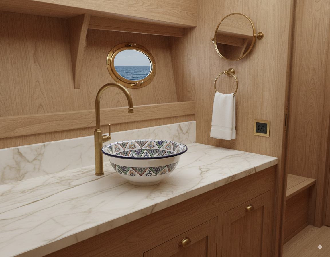 Moroccan Sink Washbasin Wash Basin Ceramic Handmade Multicolour Free Waste SW51