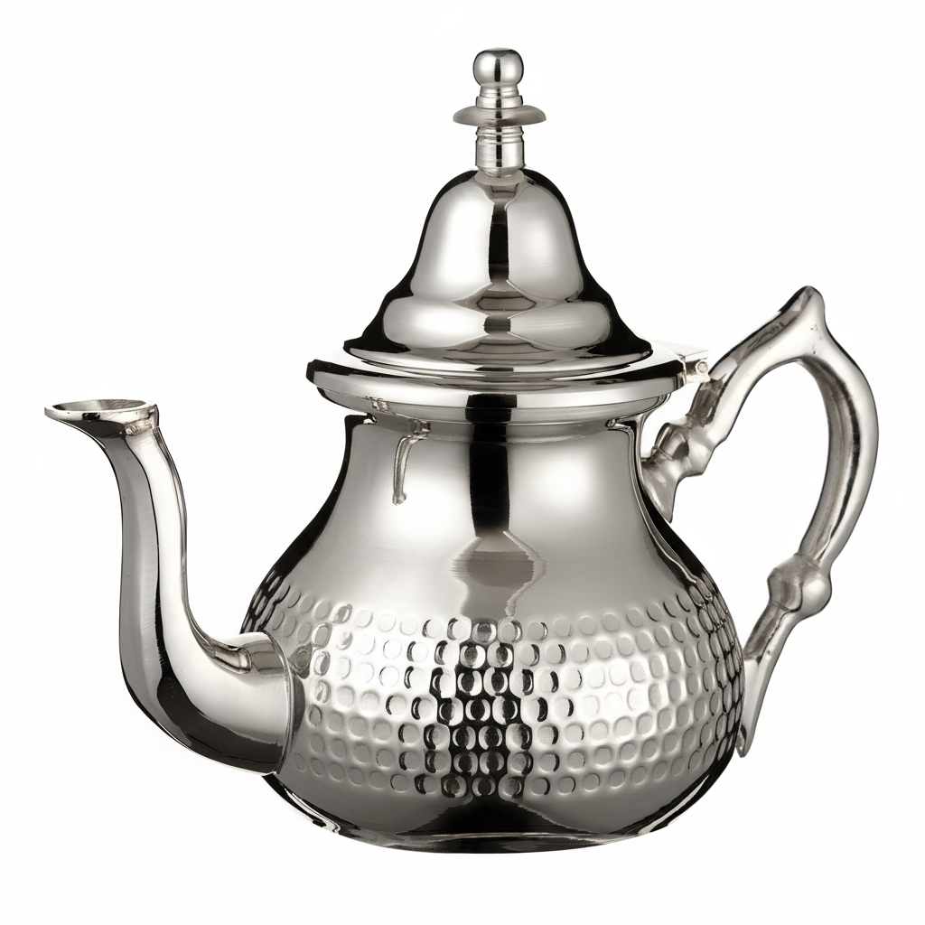 Moroccan Silver Teapot Integrated Filter Handle Cover Hammered XL Extra Large 1 Litre
