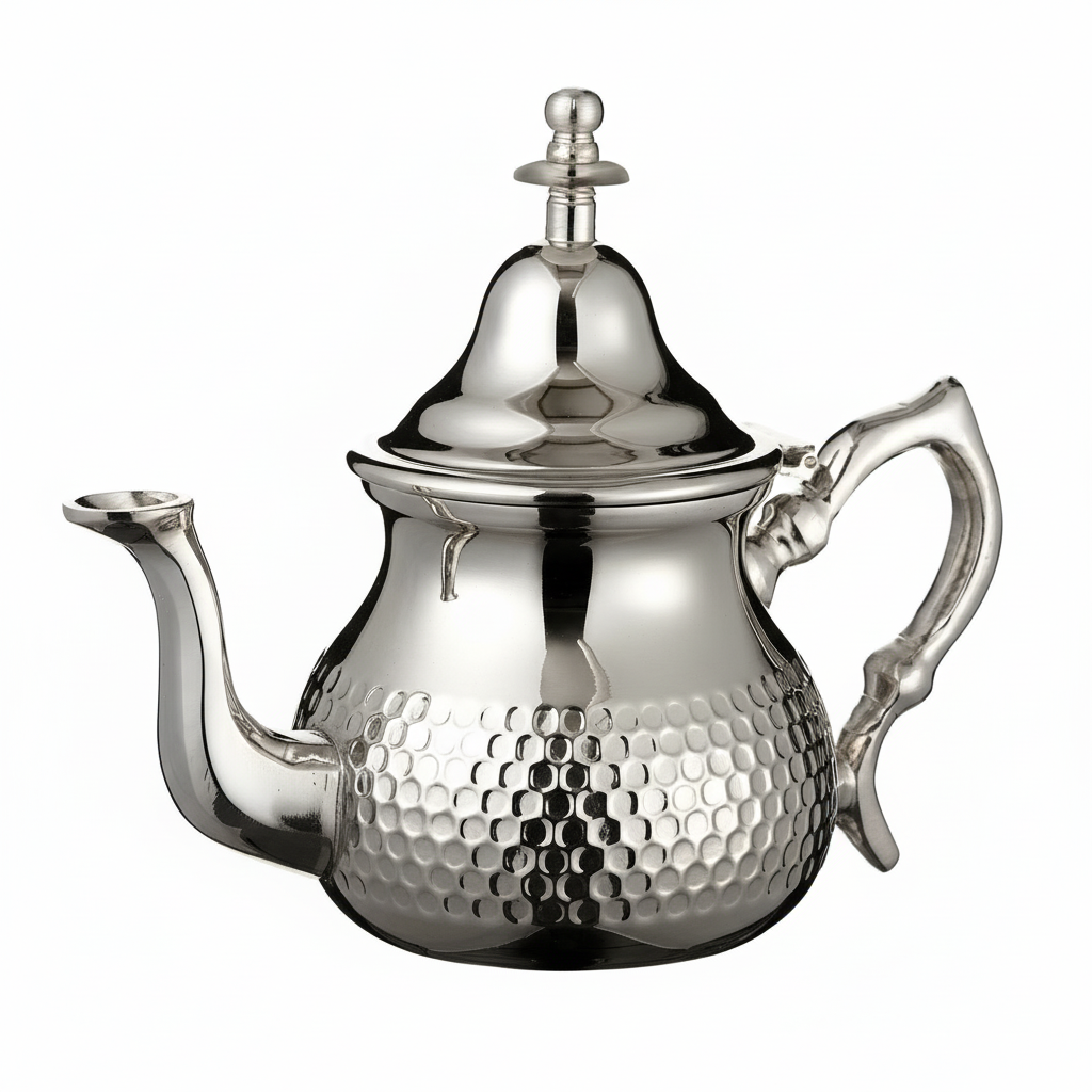 Moroccan Silver Teapot Integrated Filter & Free Handle Cover Hammered LARGE 800 ml