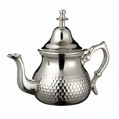 Moroccan Silver Teapot Integrated Filter & Free Handle Cover Hammered LARGE 800 ml