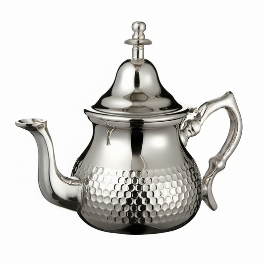 Moroccan Silver Teapot Integrated Filter & Free Handle Cover Hammered LARGE 800 ml