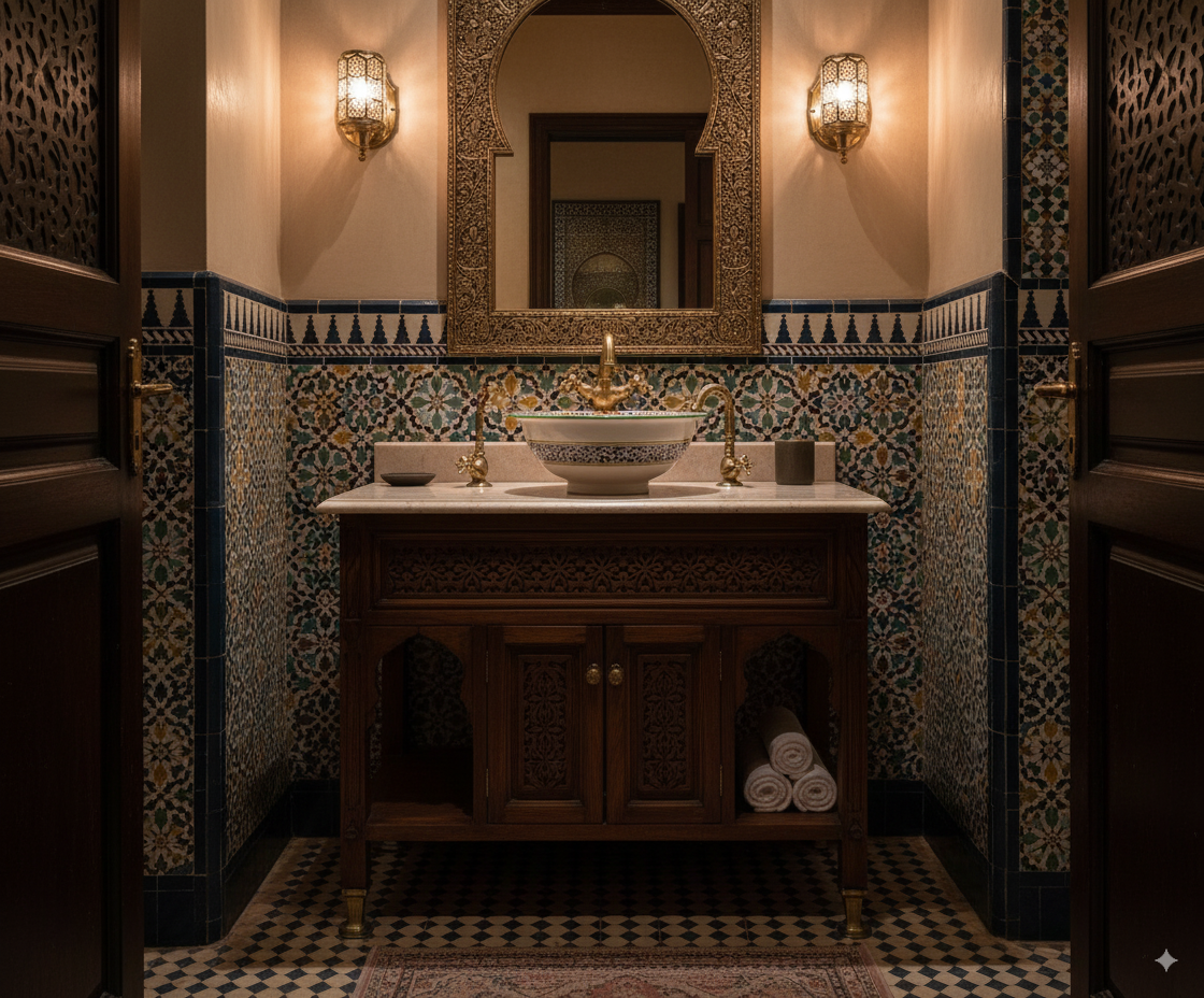 Moroccan Sink Washbasin Wash Basin Ceramic Handmade Multicolour Free Waste SW128