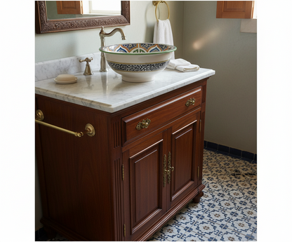 Moroccan Sink Washbasin Wash Basin Ceramic Handmade Multicolour Free Waste SW128