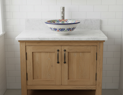 Moroccan Sink Washbasin Wash Basin Ceramic Handmade Multicolour Free Waste SW56