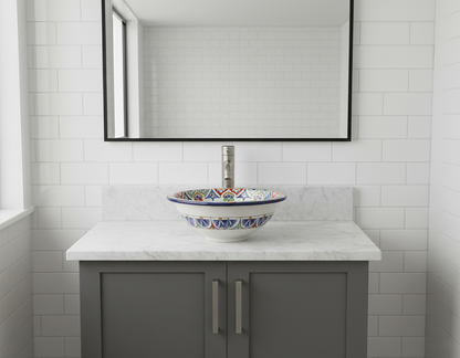 Moroccan Sink Washbasin Wash Basin Ceramic Handmade Multicolour Free Waste SW56