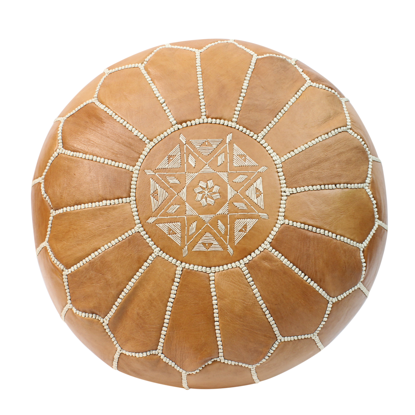 Moroccan Pouffe Pouf Ottoman Footstool RAK2 COVER ONLY or STUFFED Genuine Natural Tan Leather