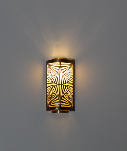 Moroccan Brass Wall Sconce Light Shade Handmade – Vintage Art Deco Openwork Design (BS3)