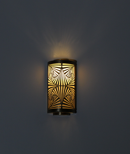 Moroccan Brass Wall Sconce Light Shade Handmade – Vintage Art Deco Openwork Design (BS3)