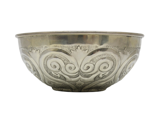 Moroccan Hammam Bowl Vintage made of Silver Maillechort Hand Engraved in Morocco Large 19.5 cm 7.7 inches (Ref. HB121)