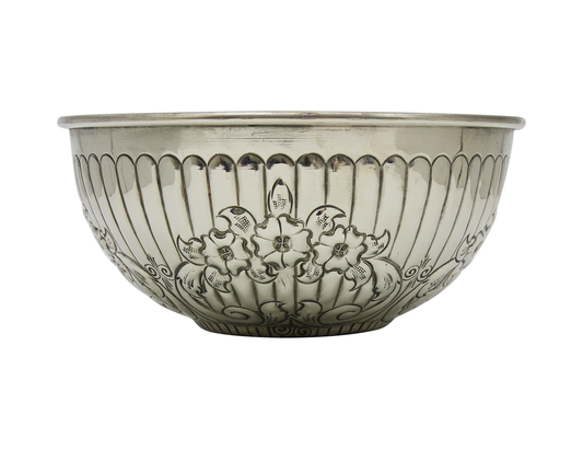 Moroccan Hammam Bowl Vintage made of Silver Maillechort Hand Engraved in Morocco Large 19.5 cm 7.7 inches (Ref. HB123)
