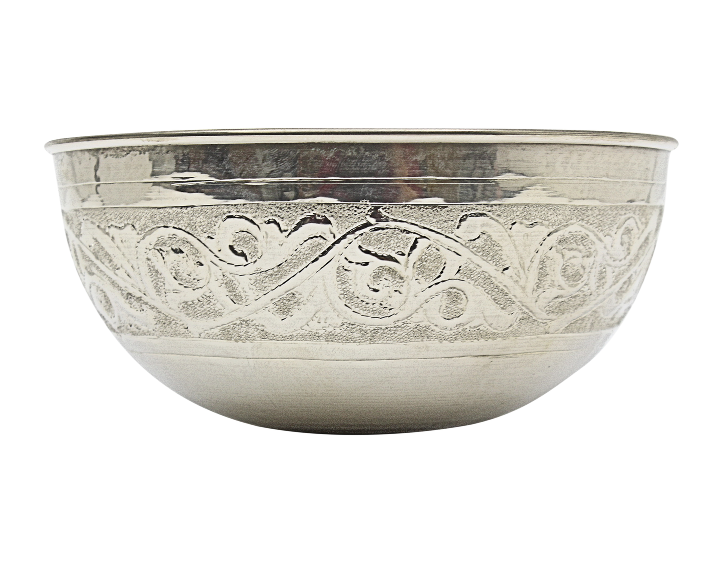 Moroccan Hammam Bowl Silver Maillechort Vintage Engraved Design 15.5 cm 6.1 in (HB106)