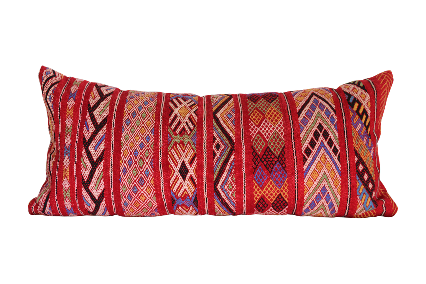 Moroccan Vintage Kilim Cushion Cover – Handmade Wool Boho Pillow (95x42cm) KC1