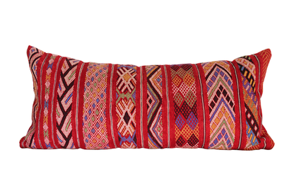 Moroccan Vintage Kilim Cushion Cover – Handmade Wool Boho Pillow (95x42cm) KC1
