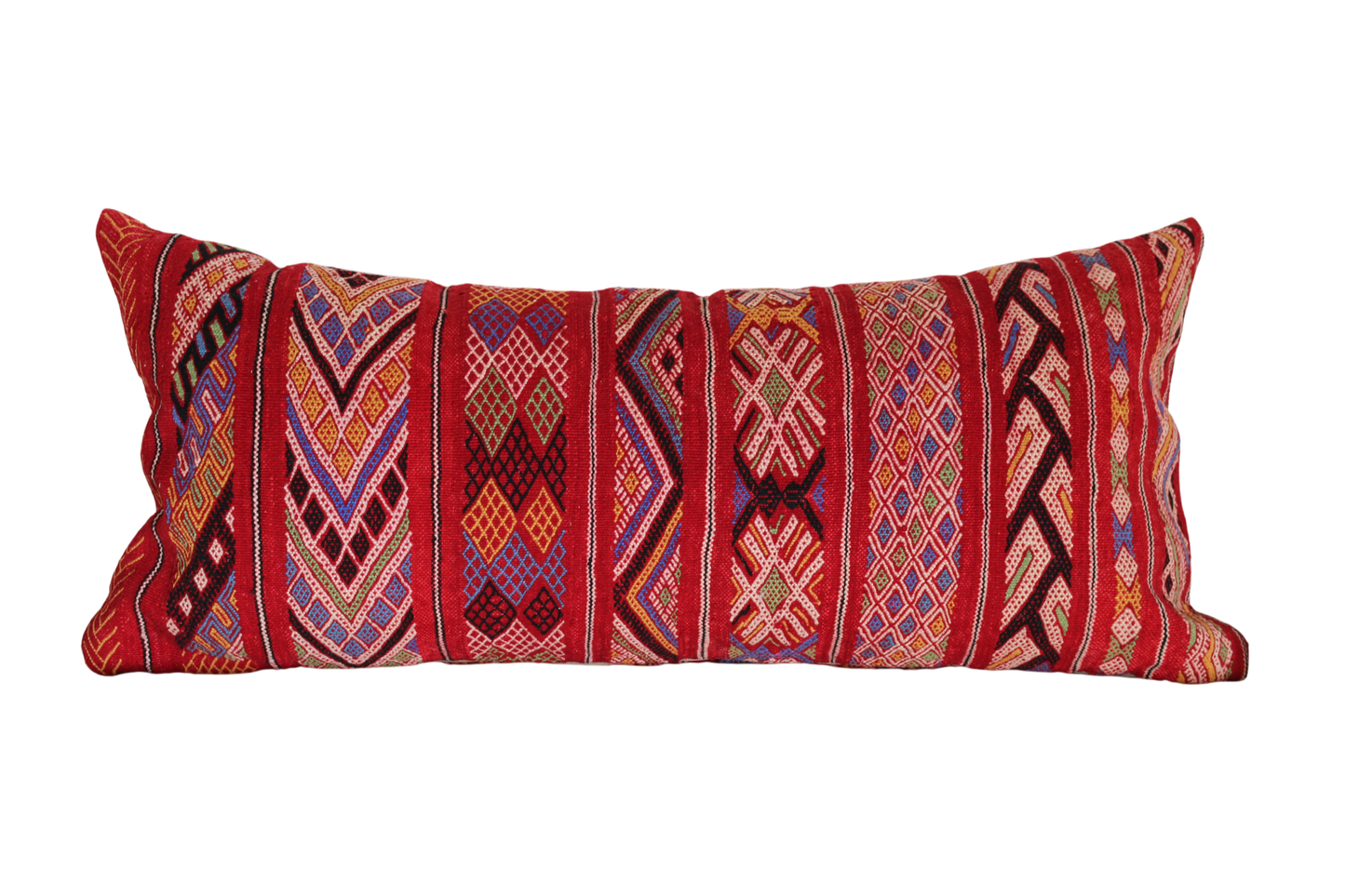 Moroccan Vintage Kilim Cushion Cover – Handmade Wool Boho Pillow (95x42cm) KC2