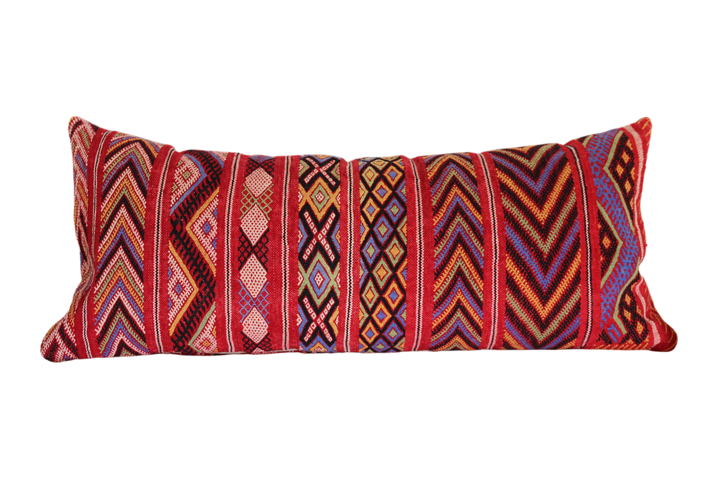 Moroccan Vintage Kilim Cushion Cover – Handmade Wool Boho Pillow (95x42cm) KC2