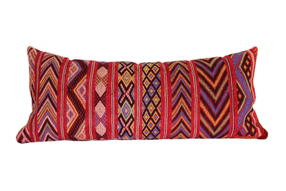 Moroccan Vintage Kilim Cushion Cover – Handmade Wool Boho Pillow (95x42cm) KC2