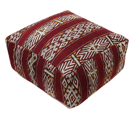 Moroccan Kilim Pouffe Pouf Footstool COVER ONLY or STUFFED XL 60x60x25cm 24x24x10 inches (KP306)