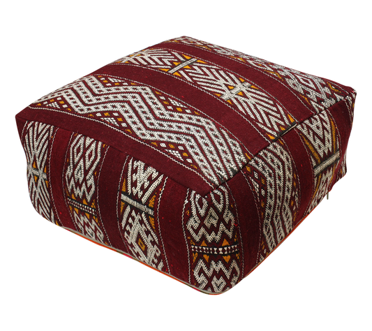 Moroccan Kilim Pouffe Pouf Footstool COVER ONLY or STUFFED XL 60x60x25cm 24x24x10 inches (KP309)