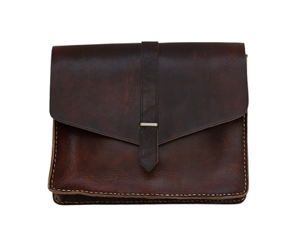 Moroccan Leather Bag Crossbody Satchel, Vintage Brown Tan Real Morocco Leather Shoulder Bag, Handmade Adjustable Strap  (MLB2)