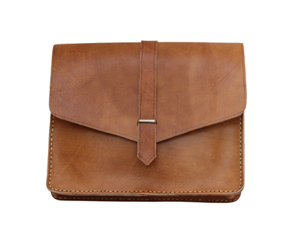 Moroccan Leather Bag Crossbody Satchel, Vintage Natural Tan Real Morocco Leather Shoulder Bag, Handmade Adjustable Strap  (MLB1)