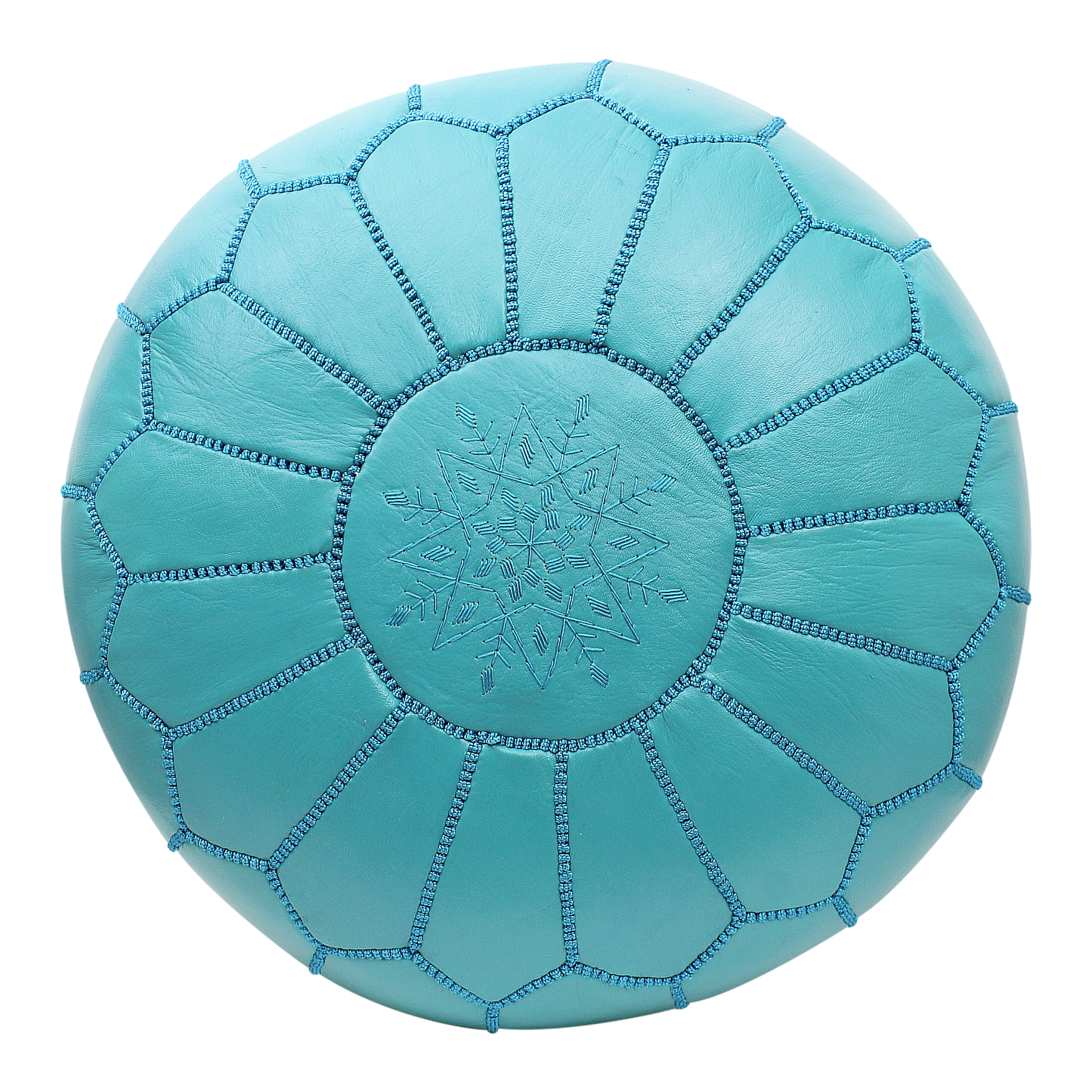 Moroccan Pouffe Pouf Ottoman Footstool COVER ONLY or STUFFED Real Turquoise Blue Leather