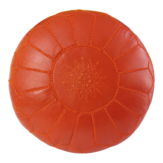 Moroccan Burgundy Red Pouffe Pouf Ottoman Footstool COVER ONLY or STUFFED Real Leather