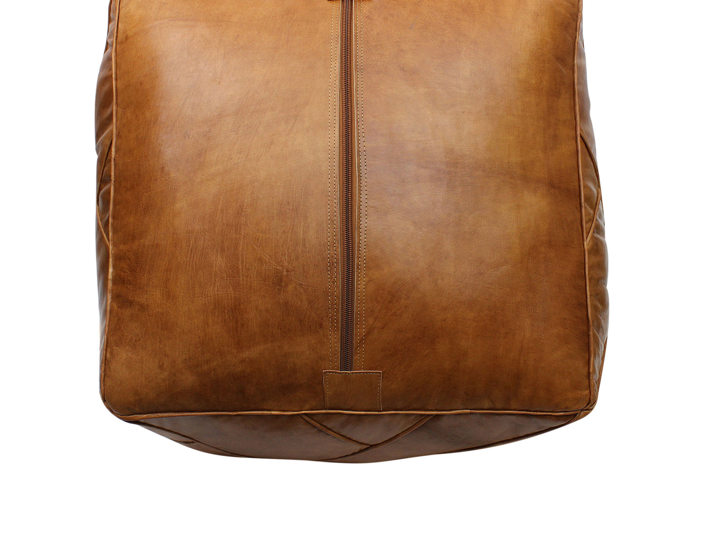 Moroccan Square Zellige Pouffe Pouf Footstool COVER ONLY or STUFFED Real Natural Tan Leather 40x40x30cm