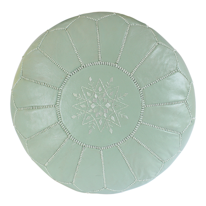 Moroccan Pastel Green Pouffe Pouf Ottoman Footstool COVER ONLY or STUFFED Real Leather