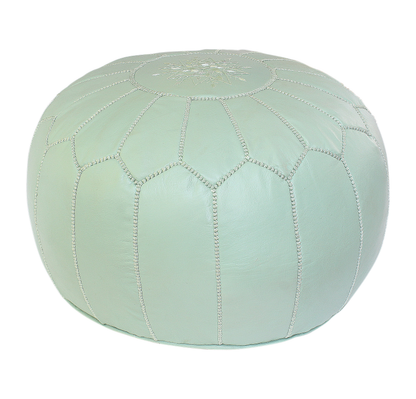 Moroccan Pastel Green Pouffe Pouf Ottoman Footstool COVER ONLY or STUFFED Real Leather