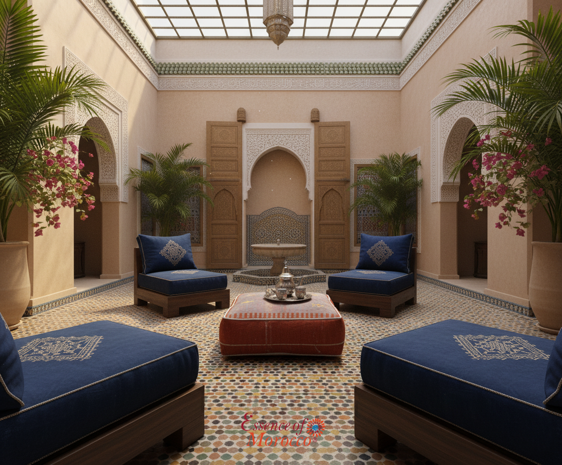 Moroccan Sabra Silk Pouf Pouffe Floor Cushion Pillow Cover Red Blue Handmade (SP4)