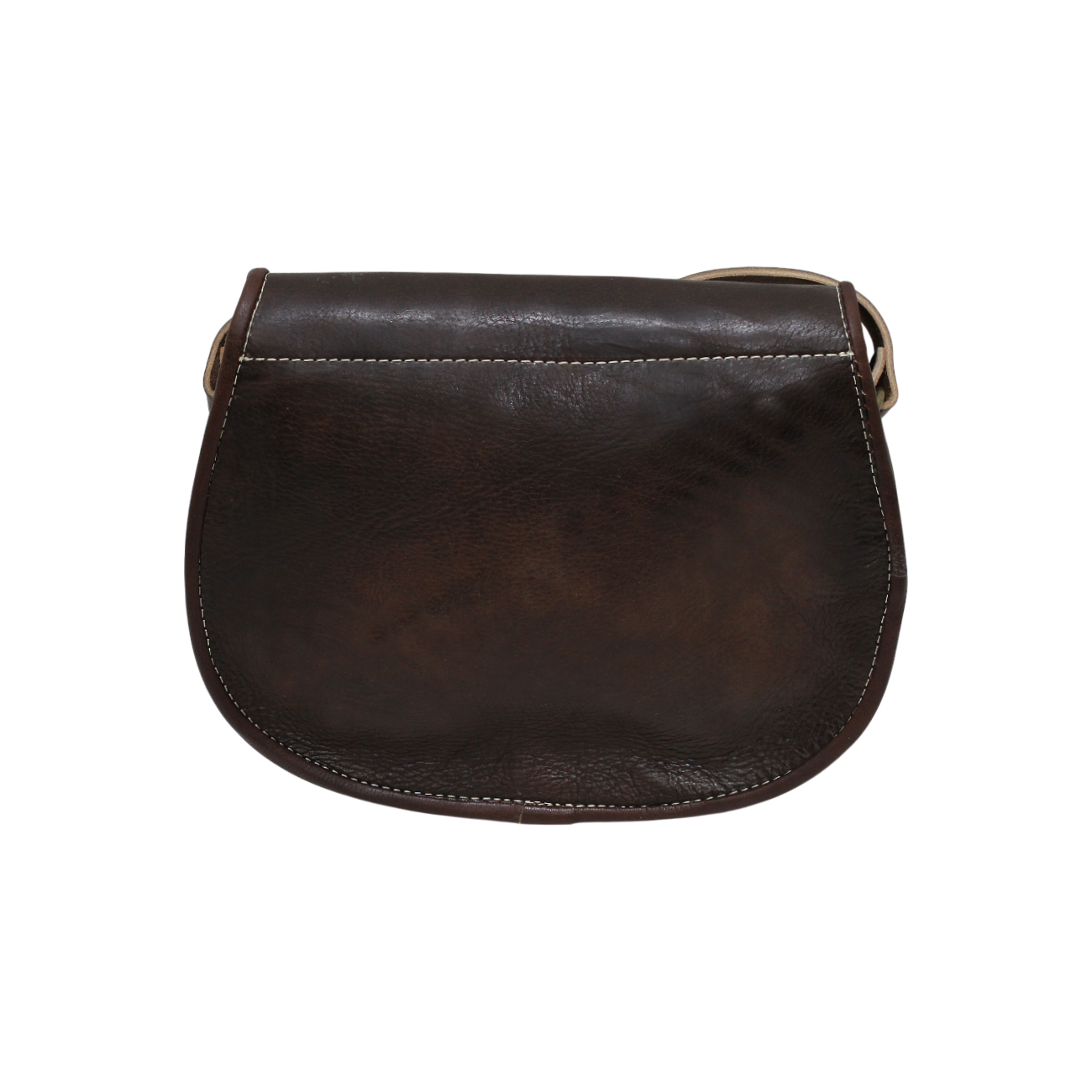 Dark Brown Leather Saddle Bag | Handmade Moroccan Crossbody Bag | Adjustable Strap | Vintage Style Cowhide (Copy)