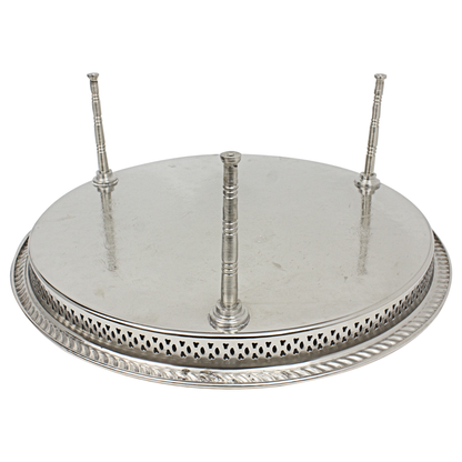 Underside of Moroccan serving tray table with removable screw-on legs attached