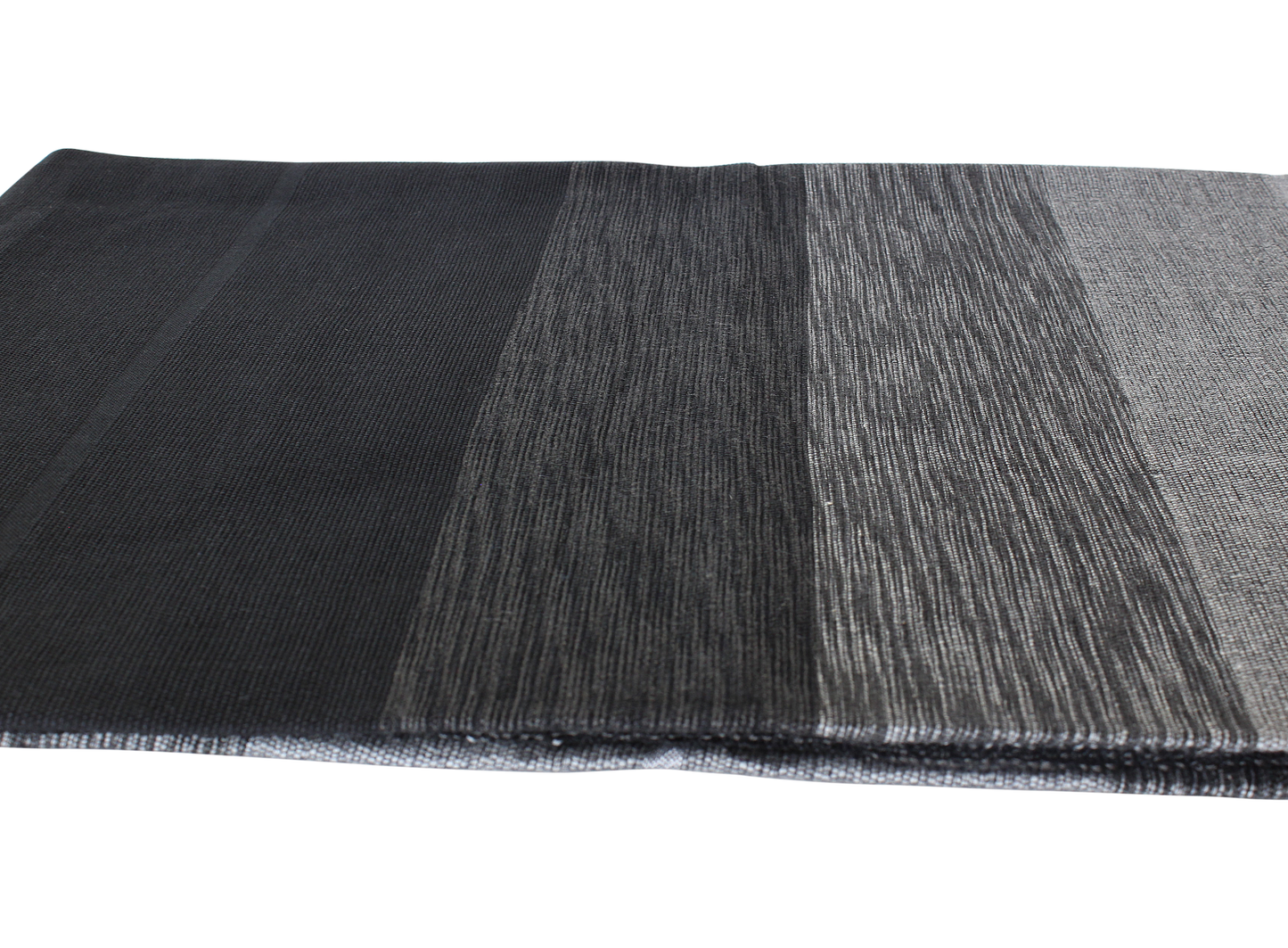 Moroccan Throw Bedspread Sofa Cover Black Grey Handwoven Wool Sabra Silk 270 cm x 170 cm