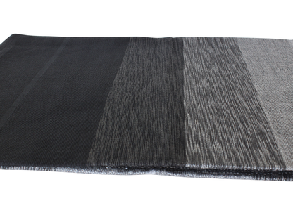 Moroccan Throw Bedspread Sofa Cover Black Grey Handwoven Wool Sabra Silk 270 cm x 170 cm