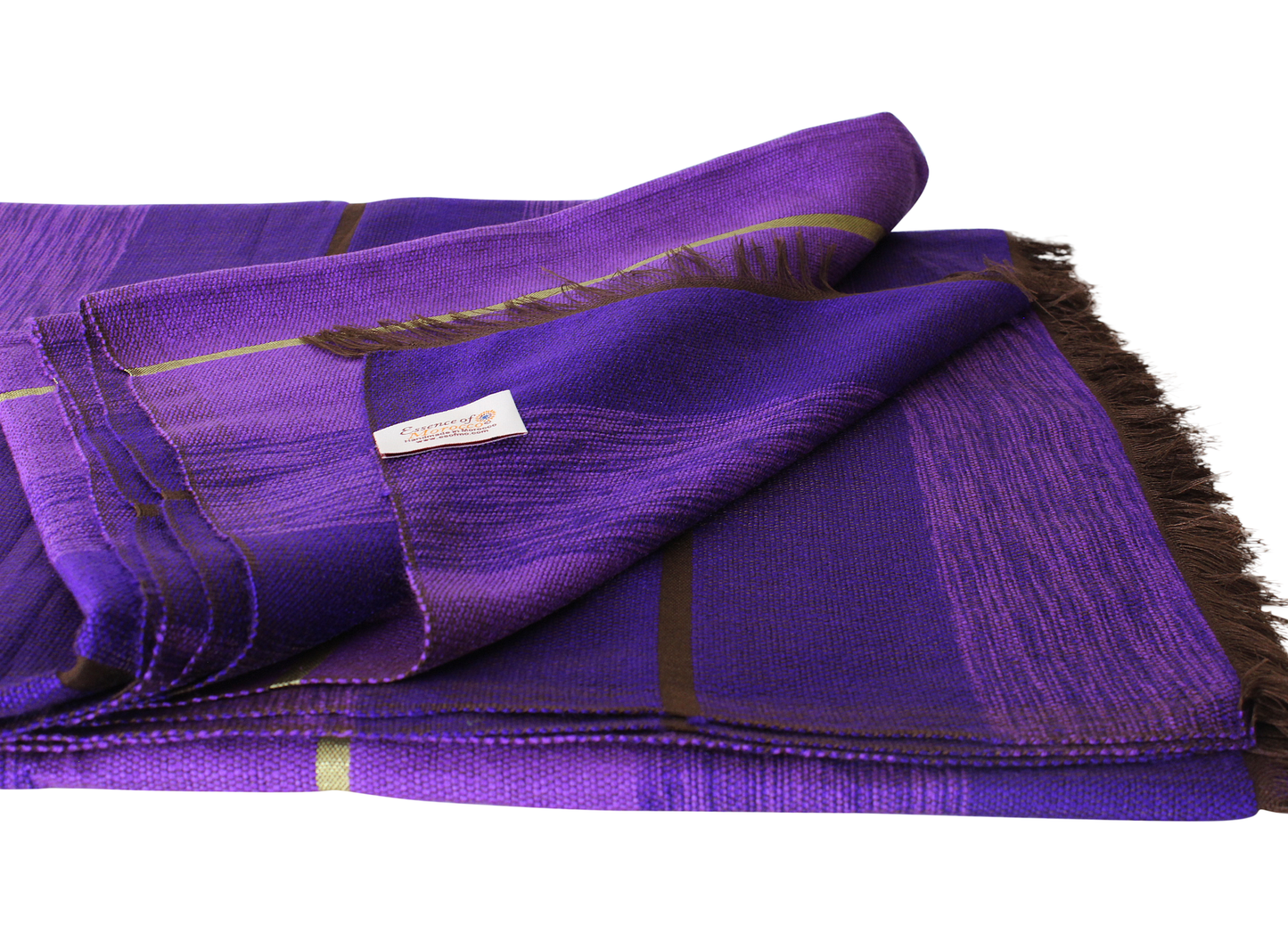 Moroccan Throw Bedspread Sofa Cover Purple Handwoven Wool Sabra Silk 270 cm x 170 cm