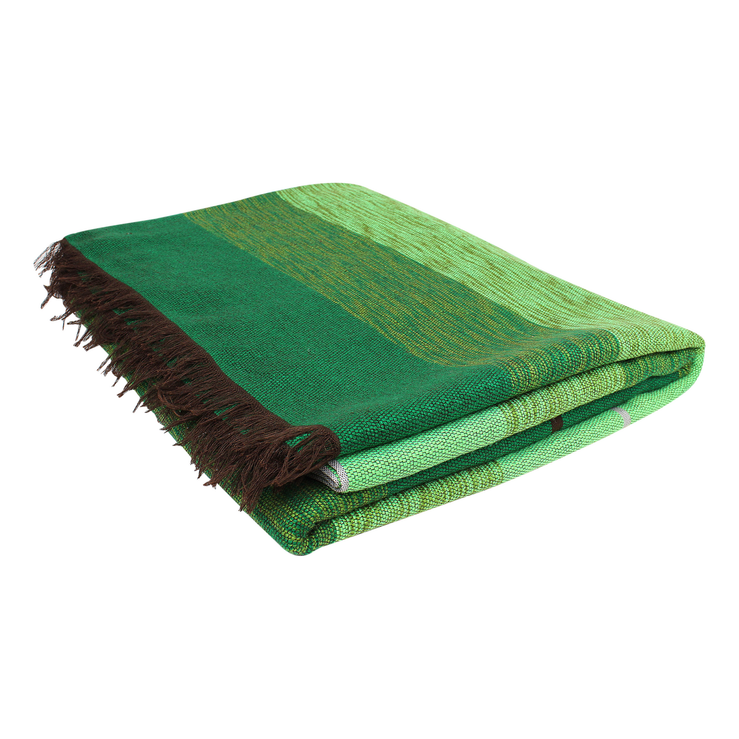 Moroccan Throw Bedspread Sofa Cover Green Handwoven Wool Sabra Silk 270 cm x 170 cm