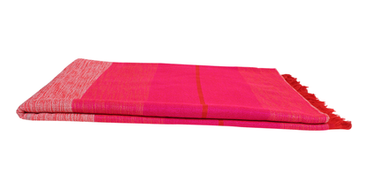 Moroccan Throw Bedspread Sofa Cover Rose Pink Handwoven Wool Sabra Silk 270 cm x 170 cm
