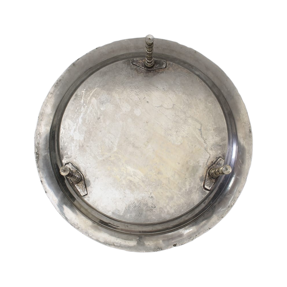 Vintage Moroccan Serving Tray Table with Removable Legs – 53 cm Silver Maillechort