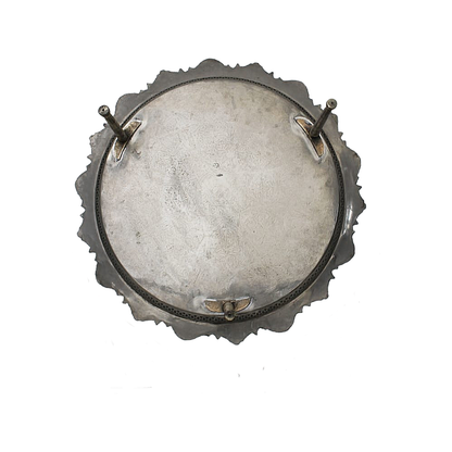 Vintage Moroccan Serving Tray Table with Removable Legs – 59 cm Silver Maillechort
