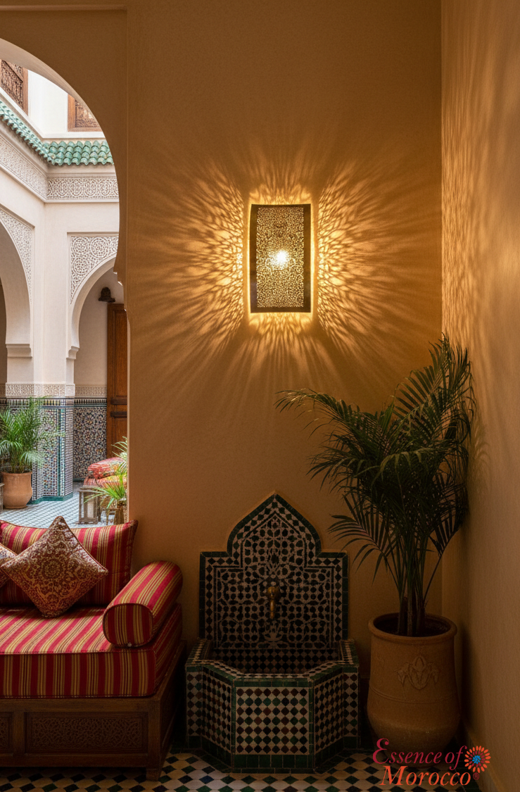 Moroccan Brass Wall Sconce Light Shade Handmade – Vintage Fes Fine Openwork Design (BS1)