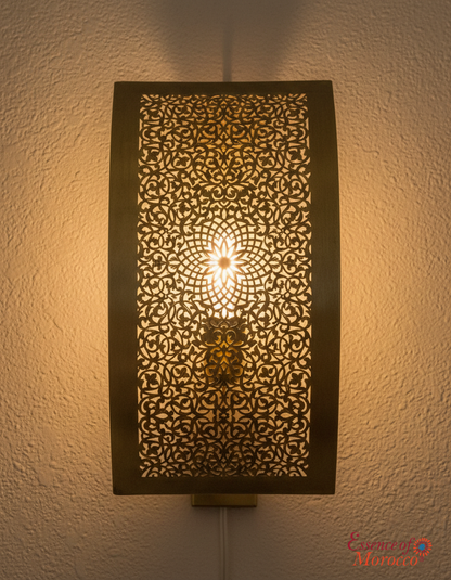 Moroccan Brass Wall Sconce Light Shade Handmade – Vintage Fes Fine Openwork Design (BS1)