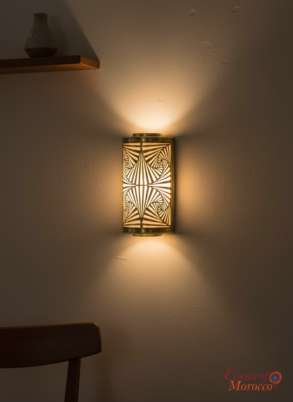 Moroccan Brass Wall Sconce Light Shade Handmade – Vintage Art Deco Openwork Design (BS3)
