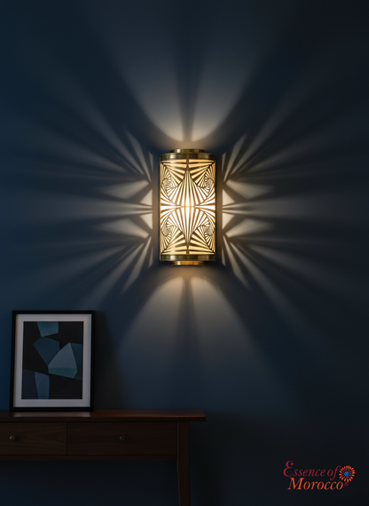 Moroccan Brass Wall Sconce Light Shade Handmade – Vintage Art Deco Openwork Design (BS3)