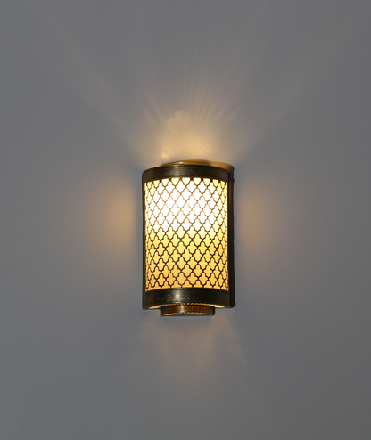 Moroccan Brass Wall Sconce Light Shade Handmade – Vintage Fes Openwork Design (BS2)