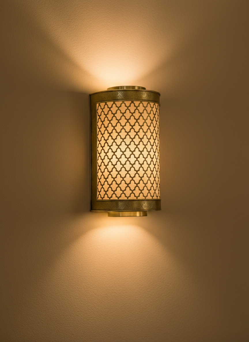 Moroccan Brass Wall Sconce Light Shade Handmade – Vintage Fes Openwork Design (BS2)