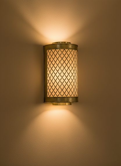 Moroccan Brass Wall Sconce Light Shade Handmade – Vintage Fes Openwork Design (BS2)