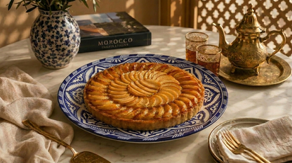 Large Moroccan Ceramic Plate / Serving Platter – Fes Blue and White – 35 cm (FP26)
